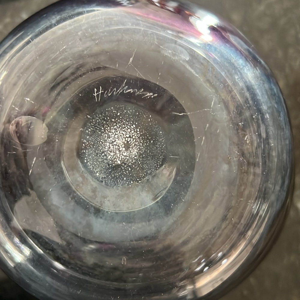 Elegant Glass Bowl with Purple Accents - Picture 2 of 3